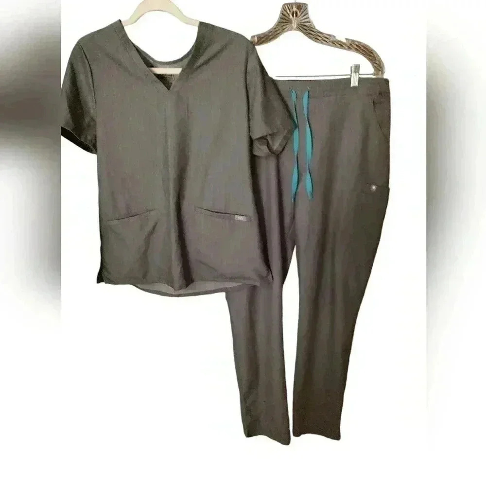 Figs women's graphite grey scrub ser side med tall
